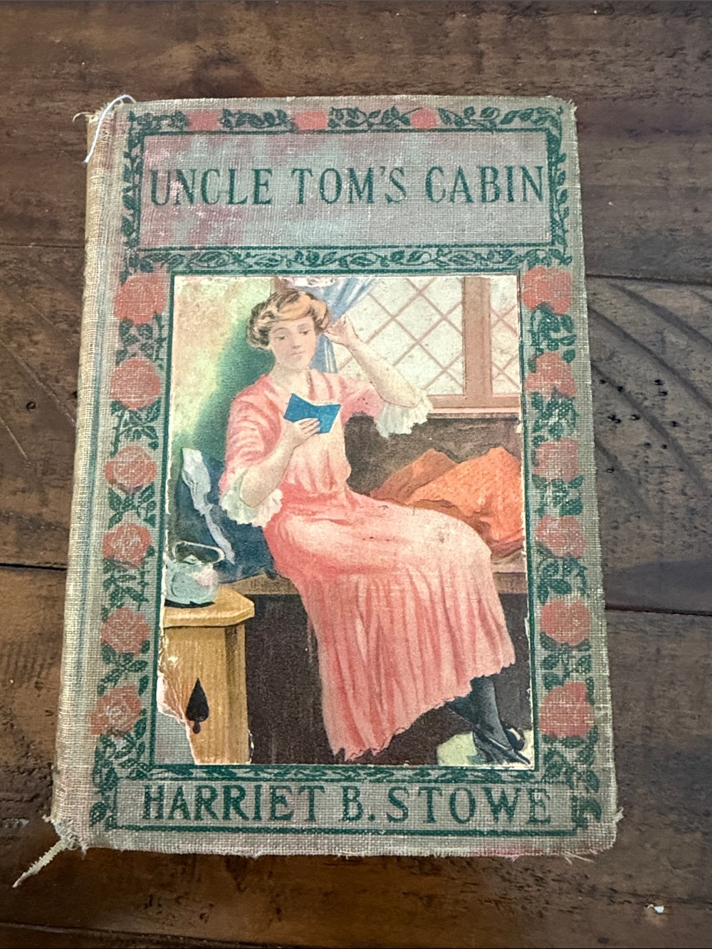 Uncle Tom's Cabin by Harriet B. Stowe - Pink & Green Illustrated Cover